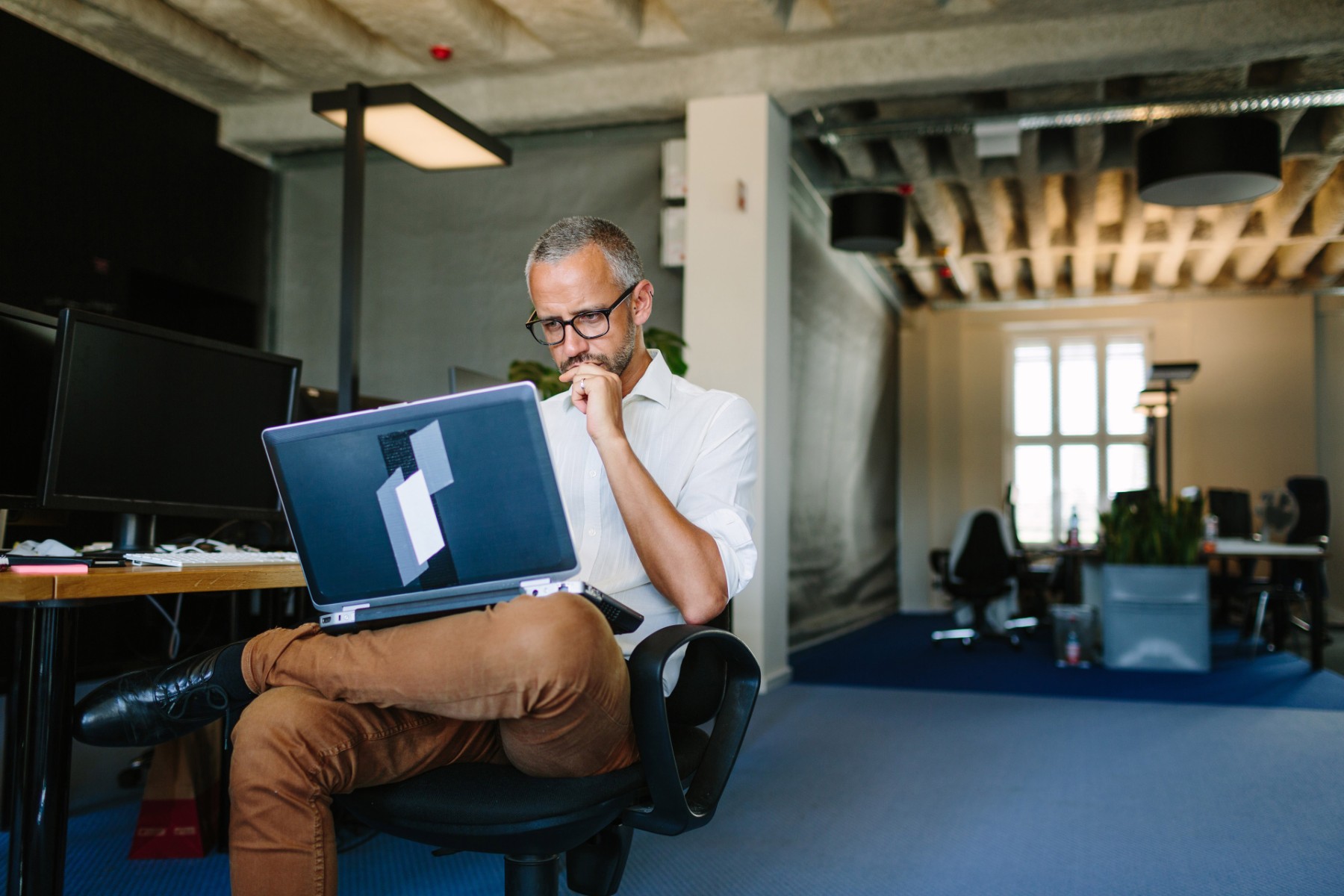 Man working on laptop